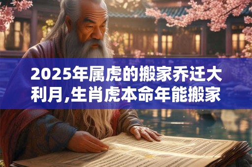 2026年属虎的搬家乔迁大利月,生肖虎本命年能搬家吗