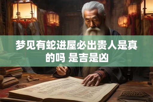 梦见有蛇进屋必出贵人是真的吗 是吉是凶