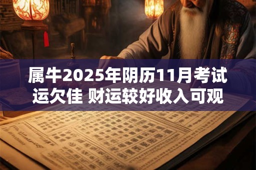 属牛2025年阴历11月考试运欠佳 财运较好收入可观