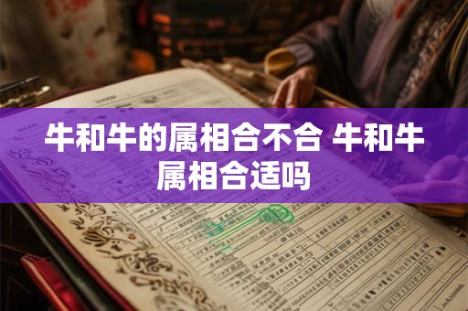 牛和牛的属相合不合 牛和牛属相合适吗