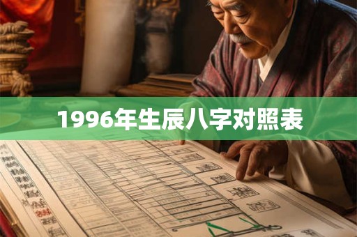 1996年生辰八字对照表