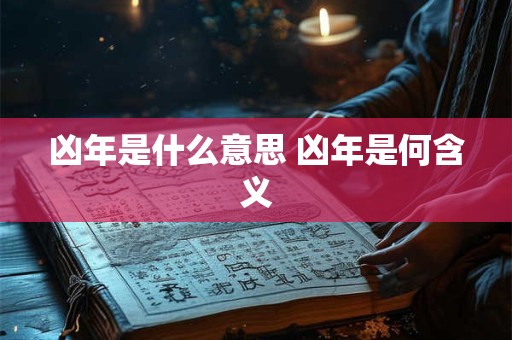 凶年是什么意思 凶年是何含义