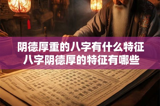阴德厚重的八字有什么特征 八字阴德厚的特征有哪些