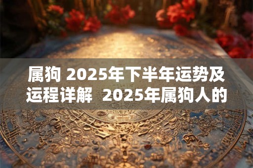 属狗 2025年下半年运势及运程详解  2025年属狗人的全年每月运势