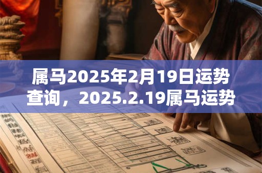 属马2025年2月19日运势查询，2025.2.19属马运势分析