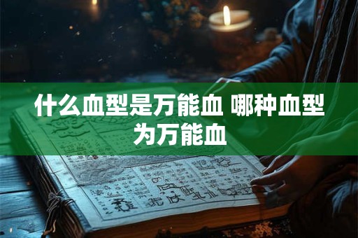 什么血型是万能血 哪种血型为万能血