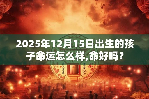 2025年12月15日出生的孩子命运怎么样,命好吗？