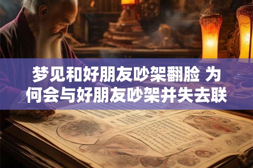 梦见和好朋友吵架翻脸 为何会与好朋友吵架并失去联系