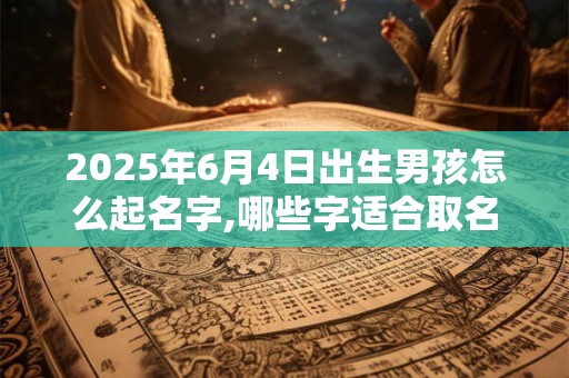 2026年6月4日出生男孩怎么起名字,哪些字适合取名