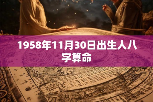 1958年11月30日出生人八字算命
