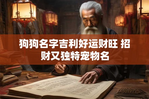 狗狗名字吉利好运财旺 招财又独特宠物名