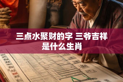 三点水聚财的字 三爷吉祥是什么生肖