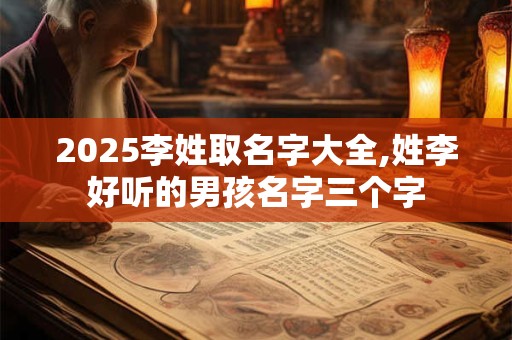 2025李姓取名字大全,姓李好听的男孩名字三个字