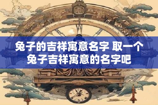 兔子的吉祥寓意名字 取一个兔子吉祥寓意的名字吧