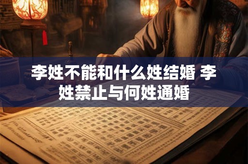李姓不能和什么姓结婚 李姓禁止与何姓通婚