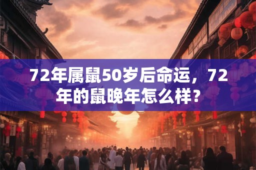 72年属鼠50岁后命运，72年的鼠晚年怎么样？