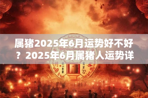 属猪2025年6月运势好不好？2025年6月属猪人运势详解