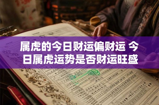 属虎的今日财运偏财运 今日属虎运势是否财运旺盛