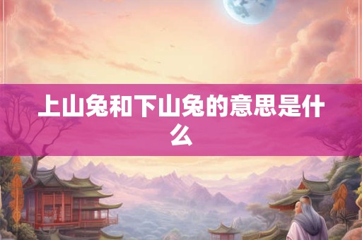 上山兔和下山兔的意思是什么