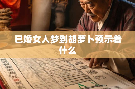 已婚女人梦到胡萝卜预示着什么