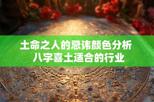 土命之人的忌讳颜色分析  八字喜土适合的行业