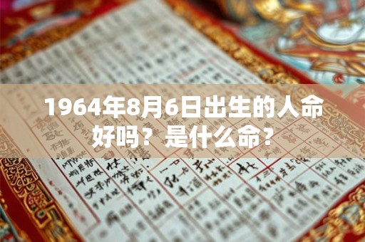 1964年8月6日出生的人命好吗?是什么命? 1964年8月6日出生的人命好吗?是什么命?