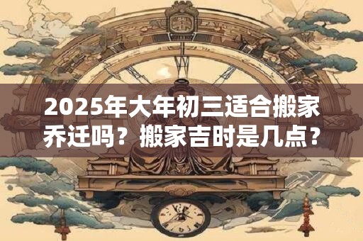 2025年大年初三适合搬家乔迁吗？搬家吉时是几点？