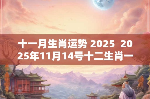 十一月生肖运势 2025  2025年11月14号十二生肖一周运势