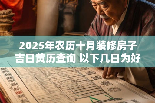 2025年农历十月装修房子吉日黄历查询 以下几日为好日子