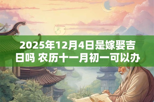2025年12月4日是嫁娶吉日吗 农历十一月初一可以办喜酒吗