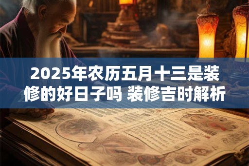 2025年农历五月十三是装修的好日子吗 装修吉时解析