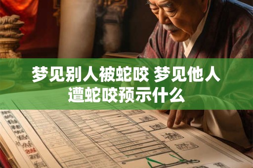 梦见别人被蛇咬 梦见他人遭蛇咬预示什么