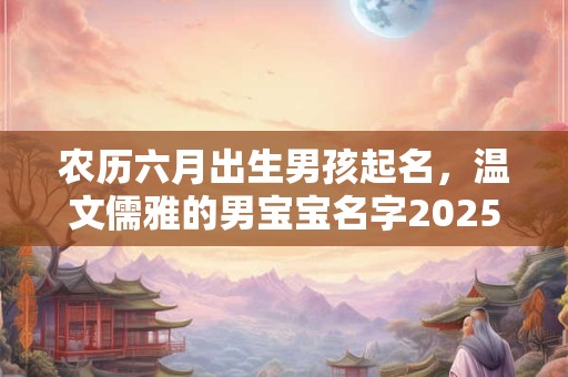 农历六月出生男孩起名，温文儒雅的男宝宝名字2025年