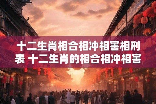 十二生肖相合相冲相害相刑表 十二生肖的相合相冲相害相刑是什么