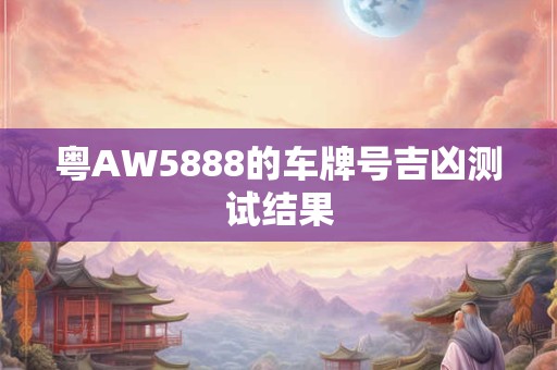 粤AW5888的车牌号吉凶测试结果