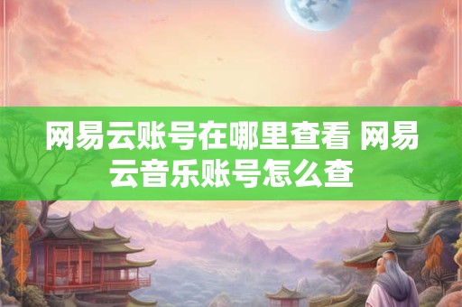 网易云账号在哪里查看 网易云音乐账号怎么查