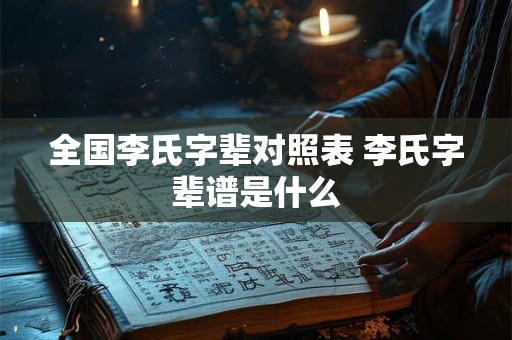 全国李氏字辈对照表 李氏字辈谱是什么