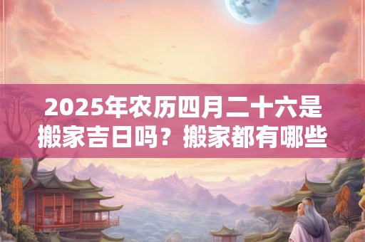 2025年农历四月二十六是搬家吉日吗？搬家都有哪些讲究？