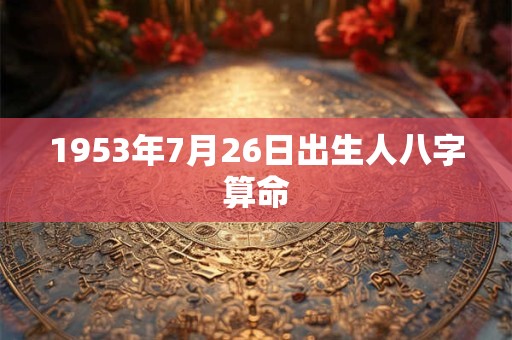 1953年7月26日出生人八字算命