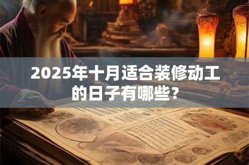 2025年十月适合装修动工的日子有哪些？