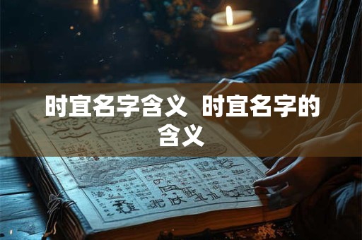 时宜名字含义  时宜名字的含义