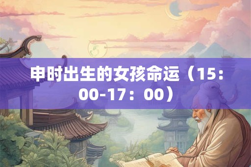 申时出生的女孩命运（15：00-17：00）