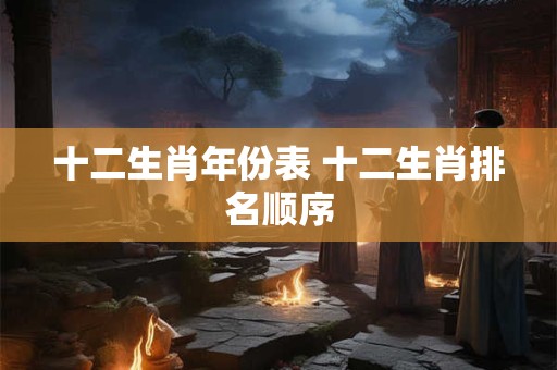 十二生肖年份表 十二生肖排名顺序