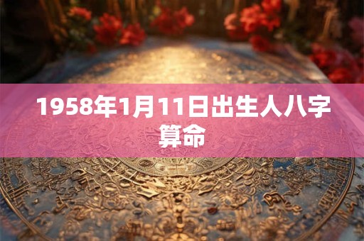 1958年1月11日出生人八字算命
