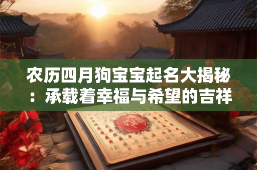农历四月狗宝宝起名大揭秘：承载着幸福与希望的吉祥之选