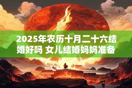 2025年农历十月二十六结婚好吗 女儿结婚妈妈准备什么东西