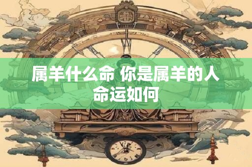 属羊什么命 你是属羊的人命运如何