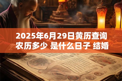 2025年6月29日黄历查询 农历多少 是什么日子 结婚吉时
