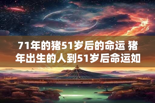 71年的猪51岁后的命运 猪年出生的人到51岁后命运如何10字
