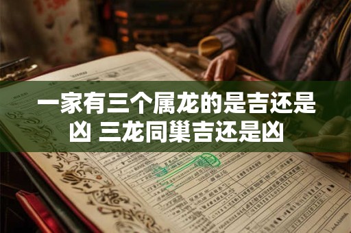 一家有三个属龙的是吉还是凶 三龙同巢吉还是凶